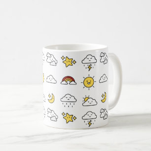 Cheerful Cute Weather Icon Pattern Coffee Mug