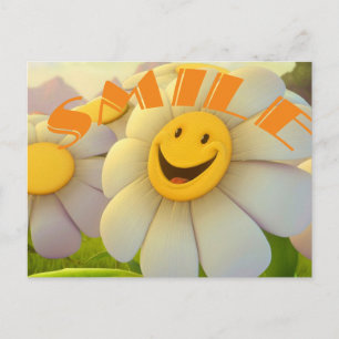 Cheerful Daisies Smile Postcard