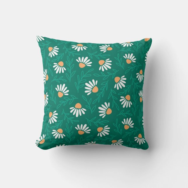Cheerful Daisy Pattern Cushion (Front)