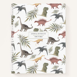 Cheerful Dinosaur Pattern Personalised Journal