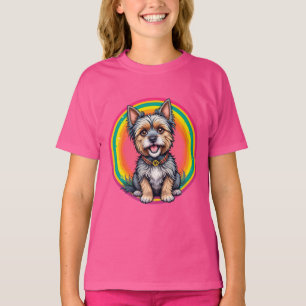 Cheerful Dog Colourful Cartoon Illustration T-Shirt