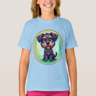 Cheerful Dog Colourful Cartoon Illustration T-Shirt