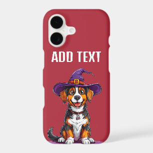 Cheerful Dog Wearing a Witch Hat