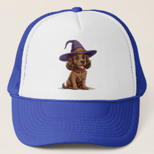 Cheerful Dog Wearing a Witch Hat