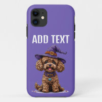 Cheerful Dog Wearing a Witch Hat