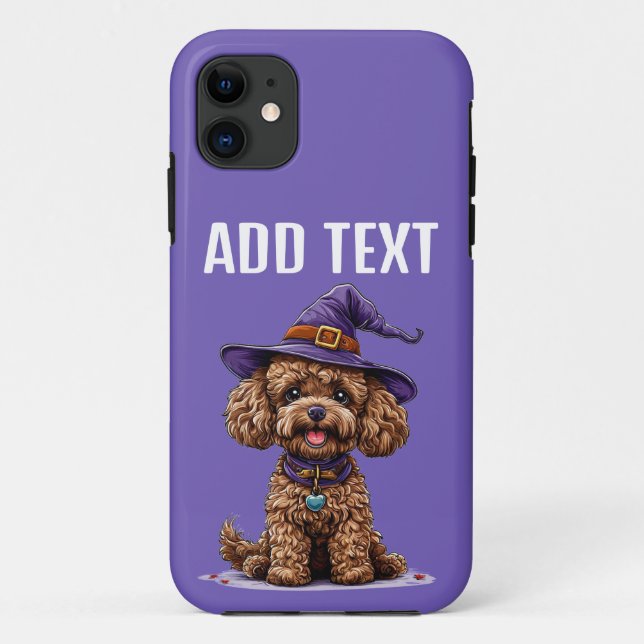 Cheerful Dog Wearing a Witch Hat Case-Mate iPhone Case (Back)