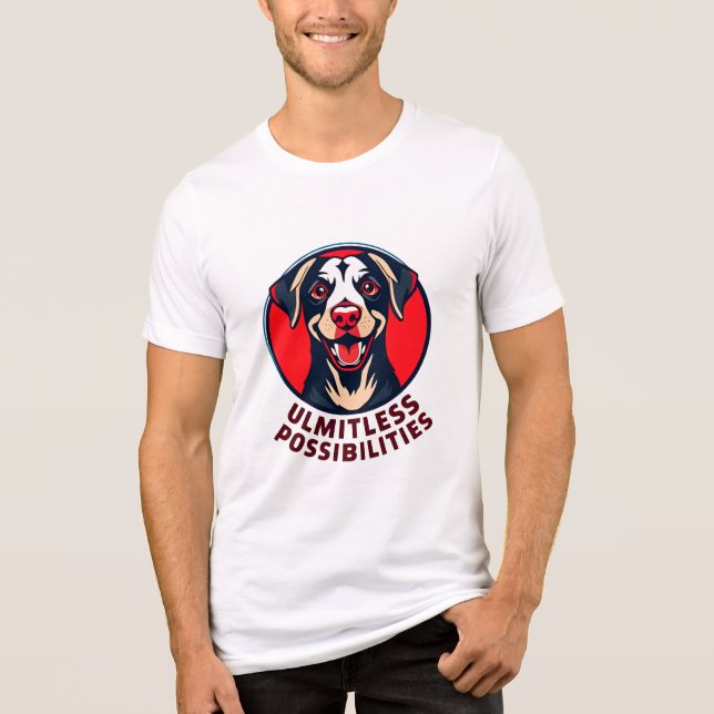 Cheerful Dog with Uplifting Inspirational Text Tri-Blend Shirt (Front)