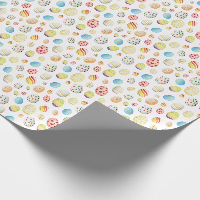 Cheerful Easter Eggs Pattern Wrapping Paper (Corner)