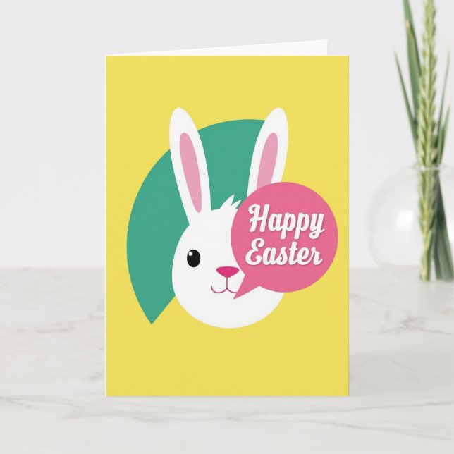 Cheerful Easter Faux Gold Foil Card (Front)