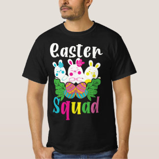 Cheerful"Easter Squad Bunny & Eggs Desig T-Shirt