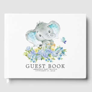 Cheerful Elephant Baby Shower Guest Book