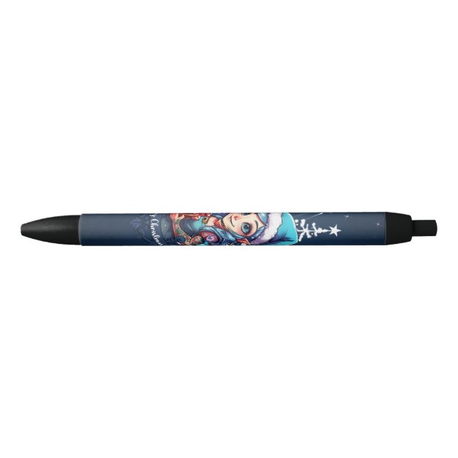 Cheerful elf   black ink pen (Front)