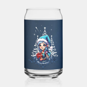Cheerful elf can glass