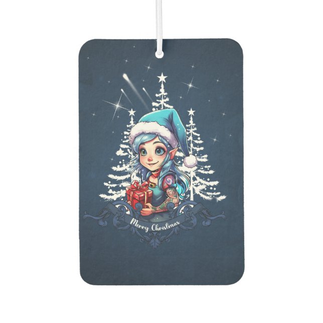Cheerful elf  car air freshener (Front)
