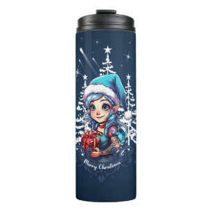 Cheerful elf   thermal tumbler
