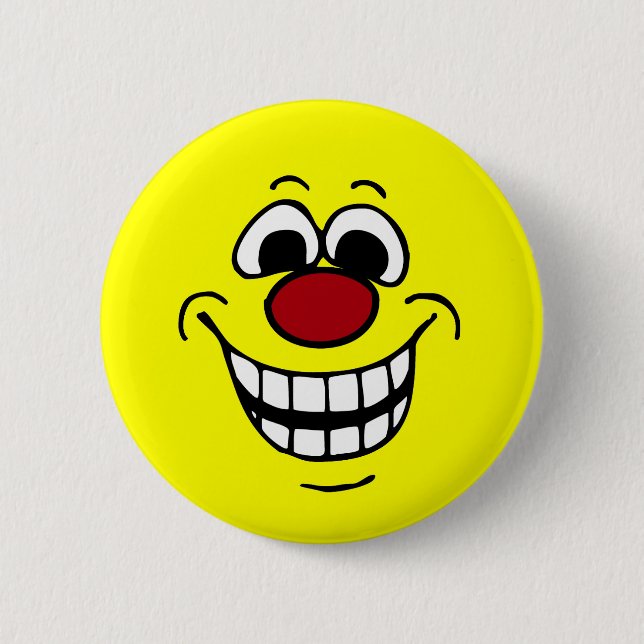 Cheerful Face Grumpey 6 Cm Round Badge (Front)