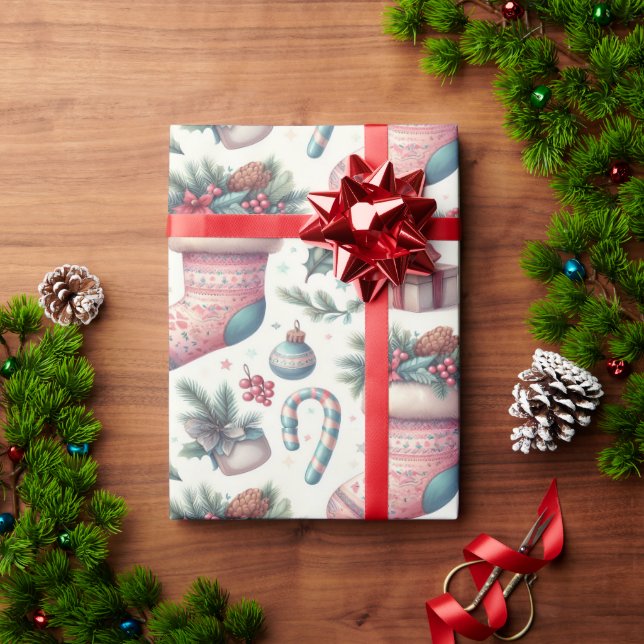Cheerful festive Christmas wrapping paper (Holiday Gift)