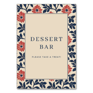 Cheerful Floral Dessert Bar Sign Table Number