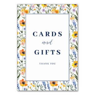 Cheerful Floral Watercolor Border Table Number