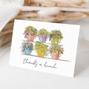 Cheerful Flower Market Hand Drawn Sketch  Thank You Card
