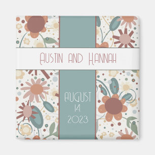 Cheerful Flowers Fun Inspirivity Wedding magnets