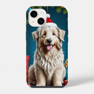 🐶 Cheerful Fluffy-Coated Dog Joy ✨ Adorable Pet iPhone 14 Case