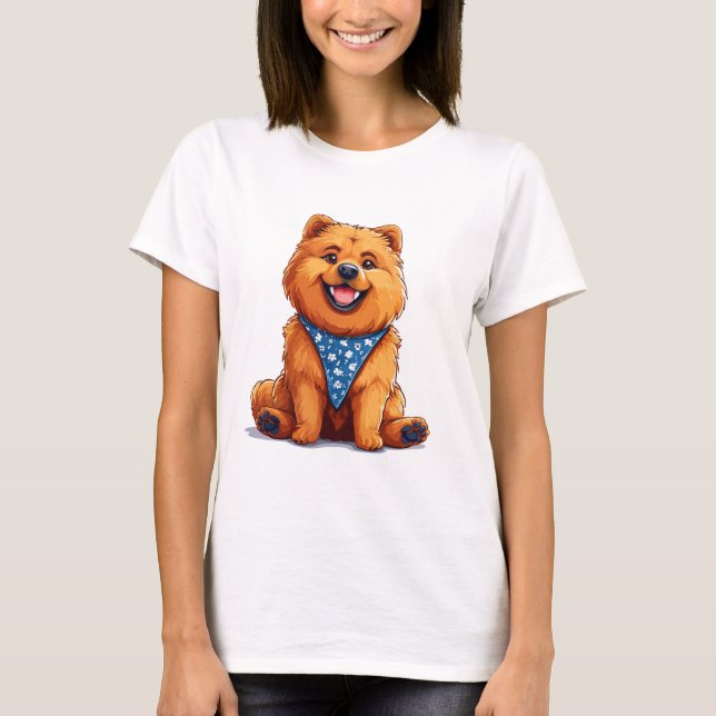 Cheerful, fluffy dog T-Shirt (Front)