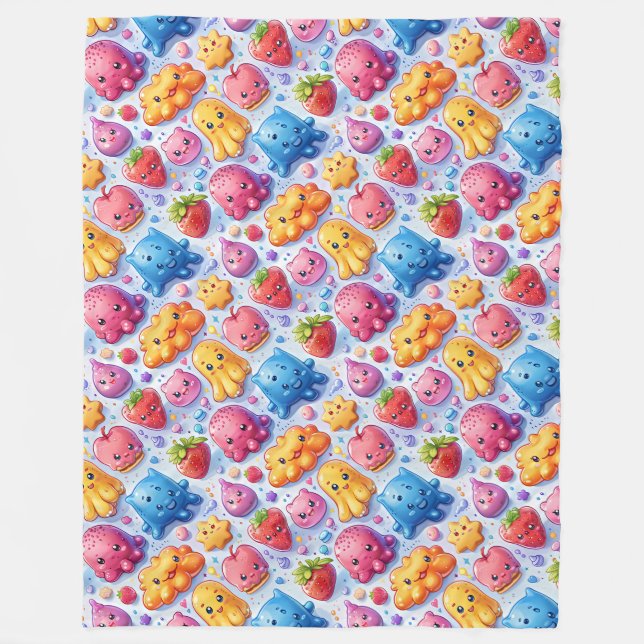  Cheerful funny cute sweets  Fleece Blanket (Front)