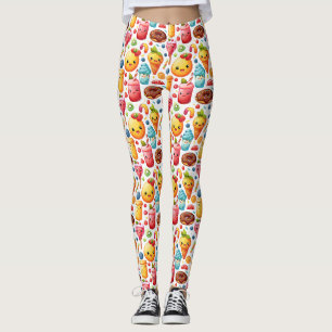  Cheerful funny cute sweets  Leggings