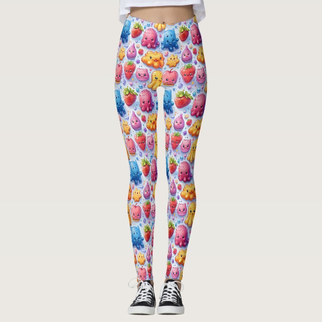  Cheerful funny cute sweets  Leggings (Front)
