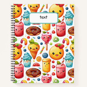Cheerful funny cute sweets Notebook