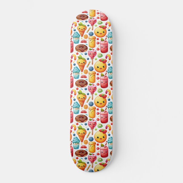  Cheerful funny cute sweets  Skateboard (Front)