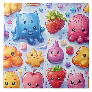  Cheerful funny cute sweets  Tile