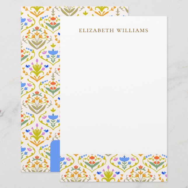 Cheerful Garden Botanical Personalised Stationery (Front/Back)
