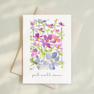 Cheerful Get Well Soon Watercolor Wildflower Card