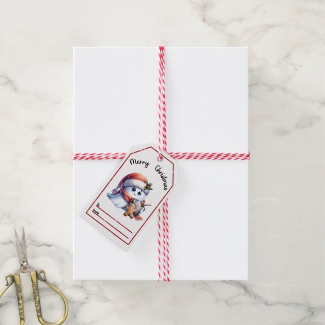 Cheerful ghost Christmas tags (With Twine)