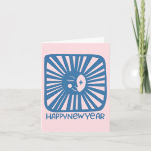 Cheerful Glow Moon HAPPY NEW YEAR Customise It Card