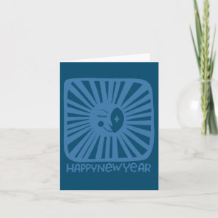 Cheerful Glow Moon HAPPY NEW YEAR Customise It Card