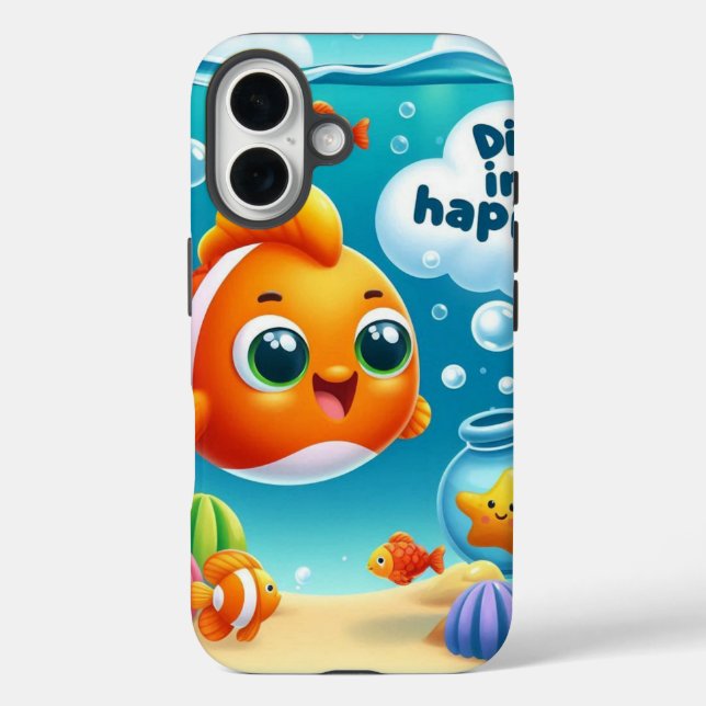 Cheerful Goldfish Case-Mate iPhone Case (Back)