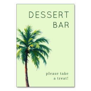 Cheerful Green Tropical Palm Tree Table Number