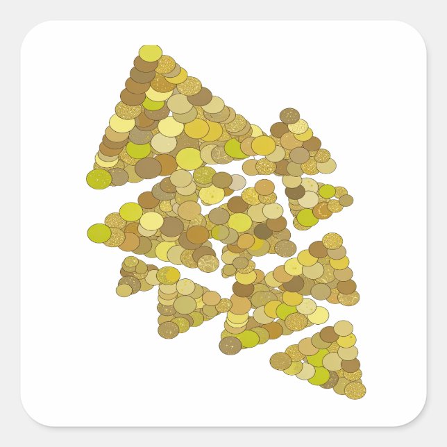 Cheerful Grey GOLDEN TREE Sticker Print (Front)