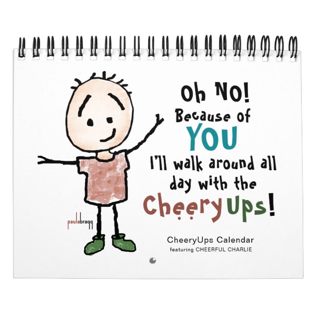 Cheerful, happy Encouragement, Cartoon Stickman Calendar (Cover)