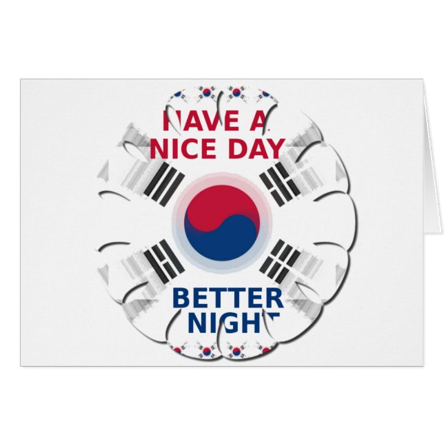 Cheerful "Have a Nice Day" Korean Flag Art Design (Front Horizontal)