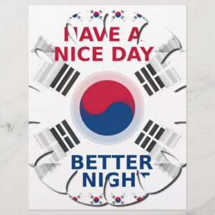 Cheerful "Have a Nice Day" Korean Flag Art Design