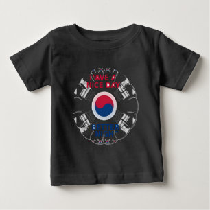 Cheerful "Have a Nice Day" Korean Flag Art design Baby T-Shirt