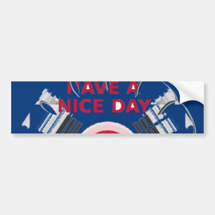 Cheerful "Have a Nice Day" Korean Flag Art Design Bumper Sticker