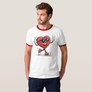 Cheerful heart cartoon funny t shirt