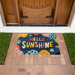 Cheerful "Hello Sunshine" Greeting Doormat