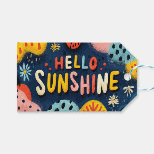 Cheerful "Hello Sunshine" Greeting Gift Tags