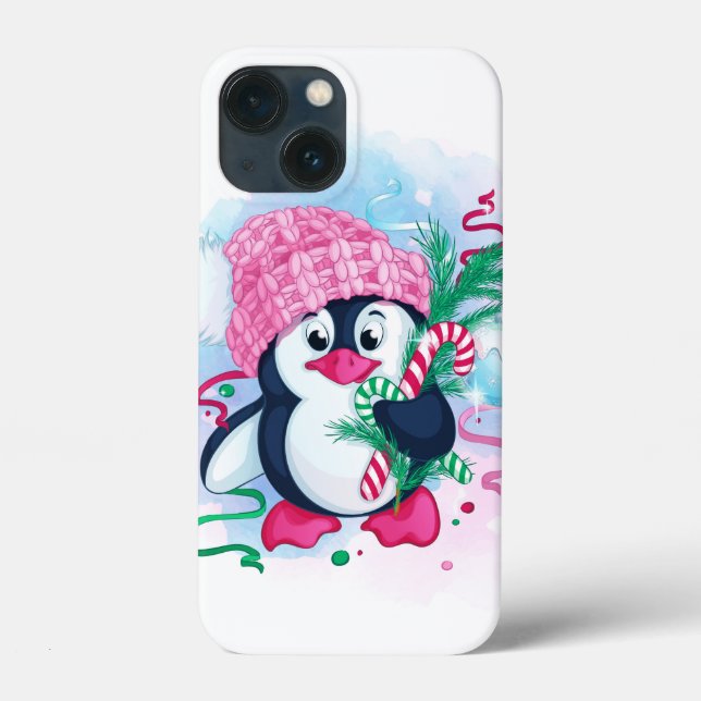 Cheerful Holiday Penguin Case-Mate iPhone Case (Back)